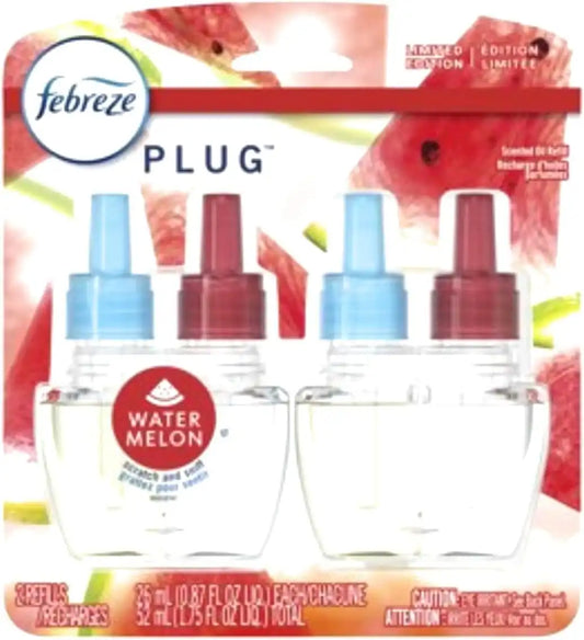 Febreze Plug In - Limited Edition - Watermelon - Scented Oil Refills - (2 Count, .87 Oz)