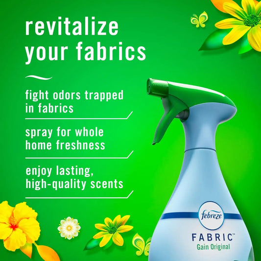 Febreze Odor-Fighting Fabric Refresher with Gain, Original, 101.4 fl oz, Pack of 6