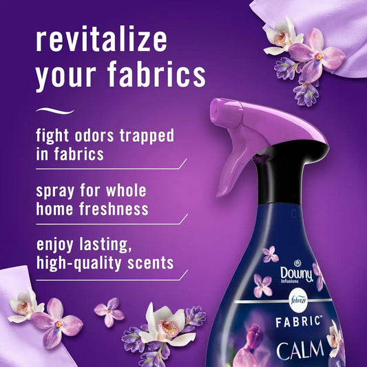 Febreze Fabric Spray&Carpet HeavyDuty OdorFighter,FabricRefresher,Multi-Use Deodorizer,Sneaker Balls Alternative,Couch&Linen Spray,Downy Calm&Rainforest Scents, 16.9 Fl Oz (Pack of 12)