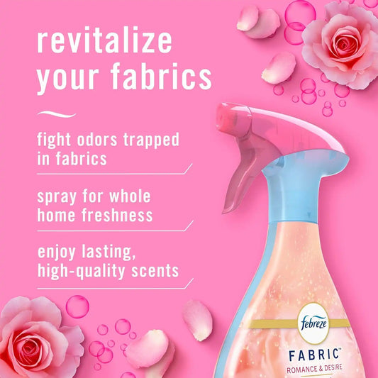 Febreze Odor-Fighting Fabric Refresher, Romance & Desire, 23.6 Fl Oz (Pack of 4)