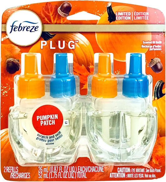 Febreze Plug Air Freshener Refills, Limited Edition Fresh-Harvest Pumpkin Scent, (2 Count, 1.75 Oz)