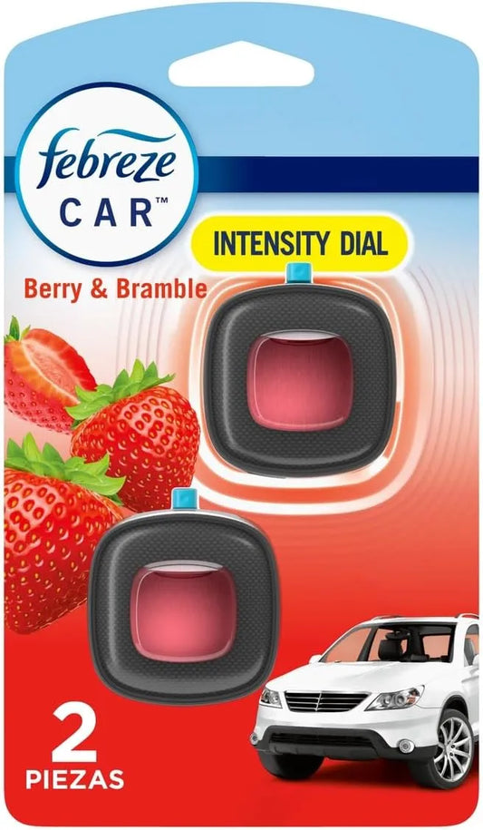 Febreze Car Air Freshener Vent Clip Berry & Bramble Scent, .06 oz. Car Vent Clip, 2 Count