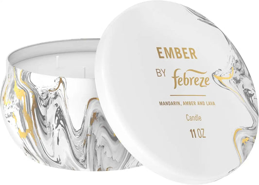 Febreze Scented Candle, Ember Scent, 11 oz 4 Wick Candle, Single Pack