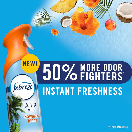 Febreze Odor-Fighting Air Freshener Spray, Room Spray, Crisp Fall Breeze, Cuddle Weather & Baked Cinnamon Apple Air Mist, 8.1 oz, 3ct