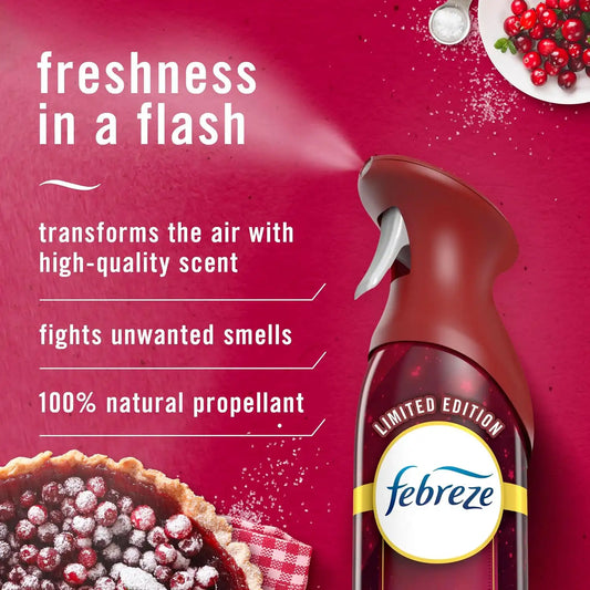 Febreze Odor-Fighting Air Freshener Spray, Room Spray, Cranberry Crumble Air Mist, 8.1 oz, 3ct